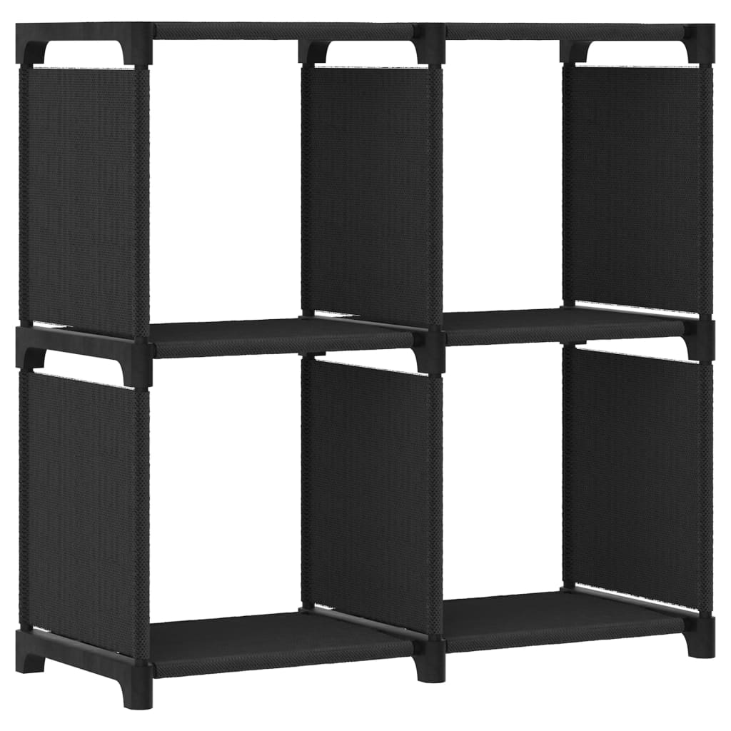 vidaXL estantería de 4 cubos de tela negra 69x30x72,5 cm
