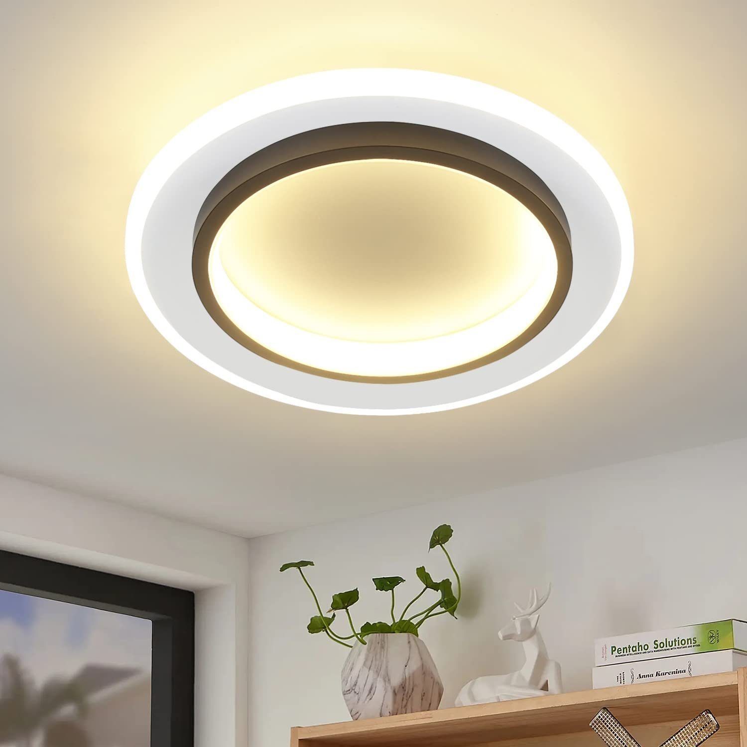 Nettlife branco LED luz de teto 14w lâmpada redonda para 3000k branco