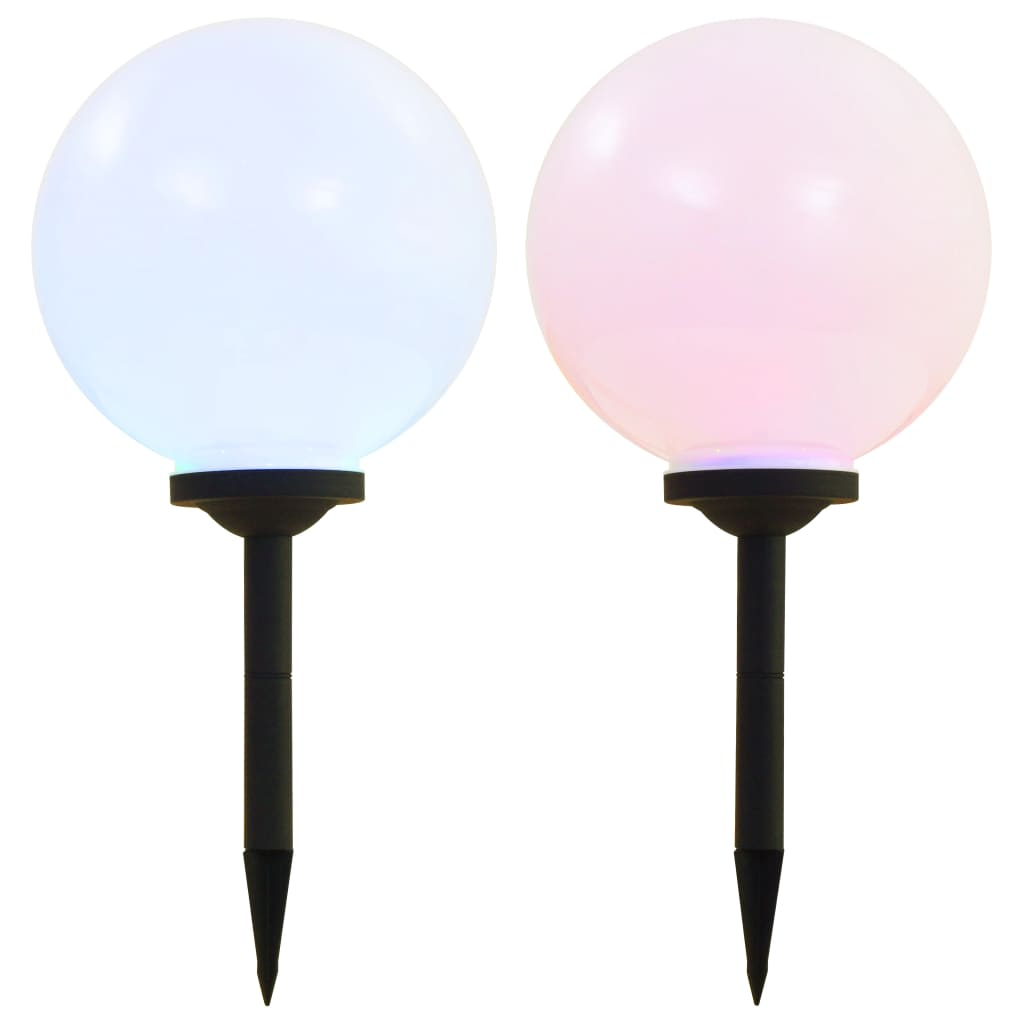 Candeeiro solar de exterior LED 2 pcs esférico 30 cm rgb