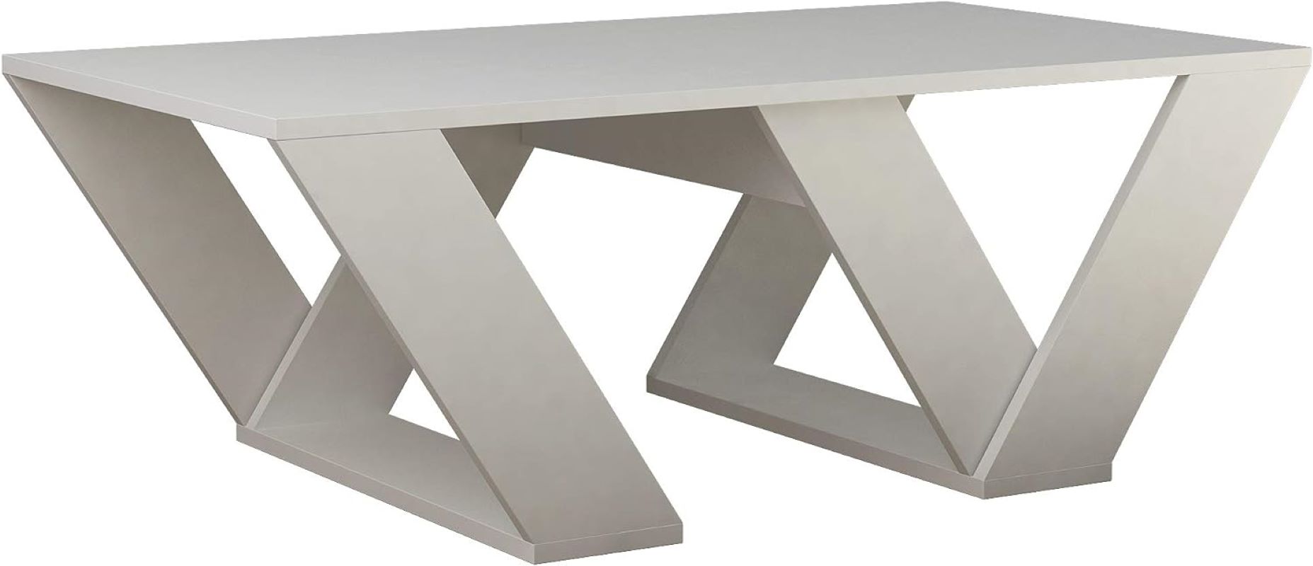 Mesa de centro diagonal branca 40x110x60cm