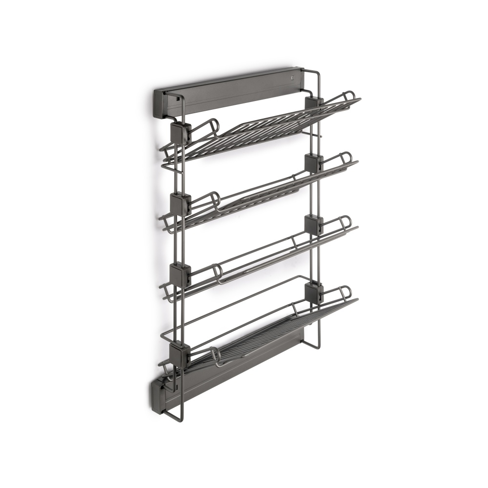 Emuca sapateira lateral extraível para roupeiros e closets quartz,