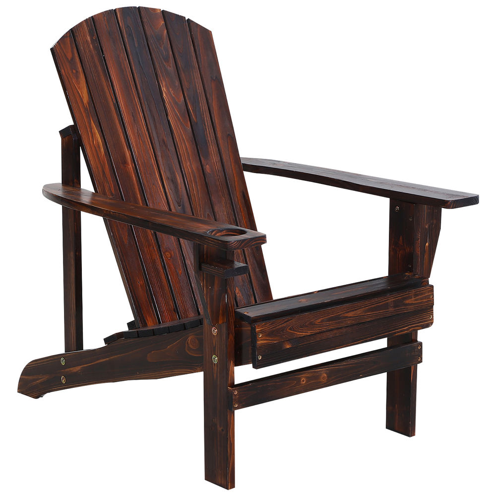 Cadeira adirondack de jardim 72.5x97x93 cm madeira de abeto color marrón