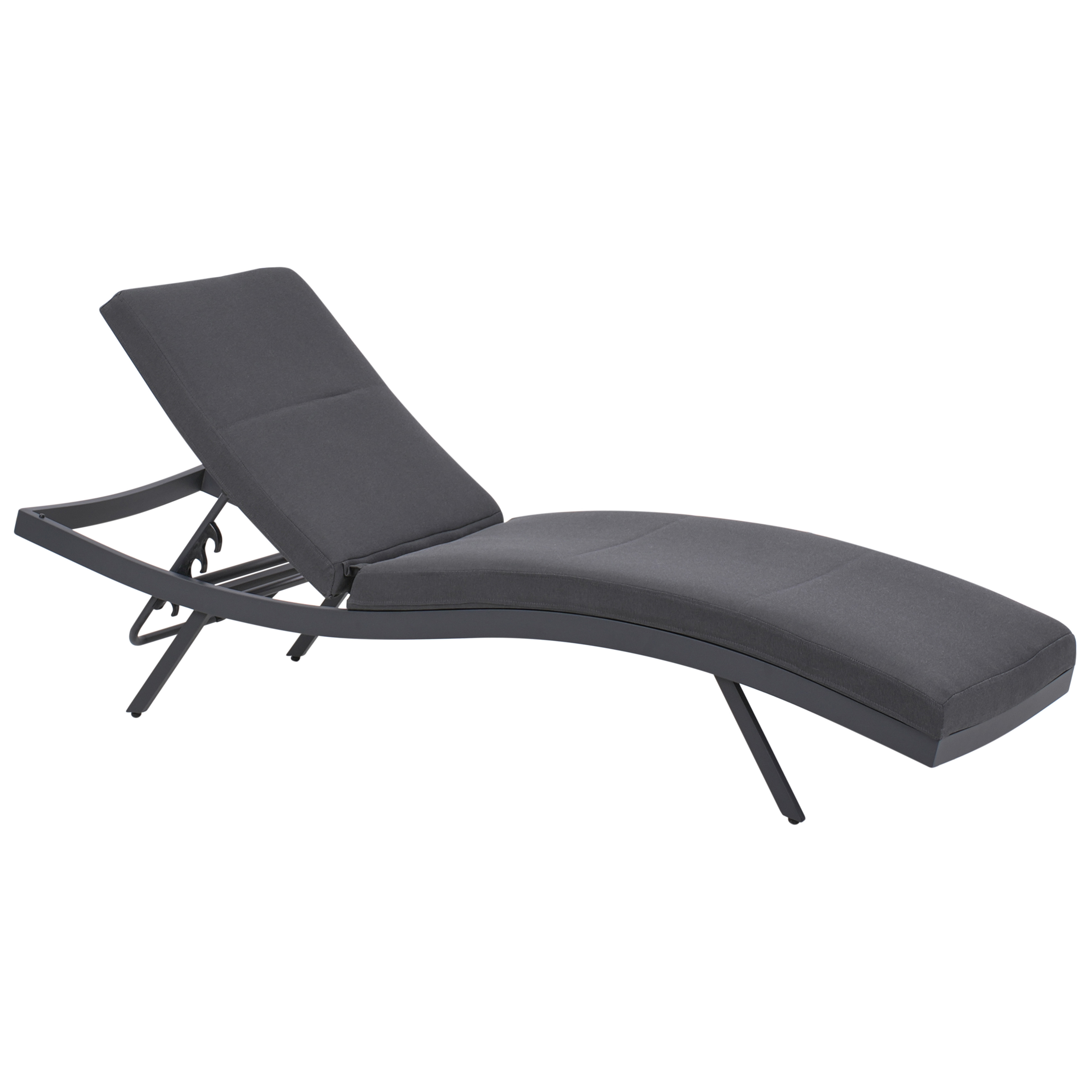 Espreguiçadeira com almofada amelia metal cinzento escuro