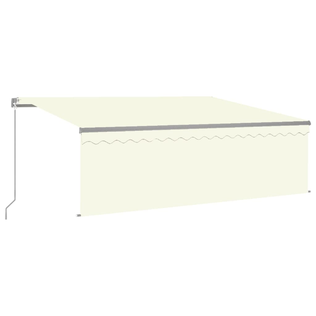 vidaXL toldo retráctil manual con persiana color crema 4x3 m