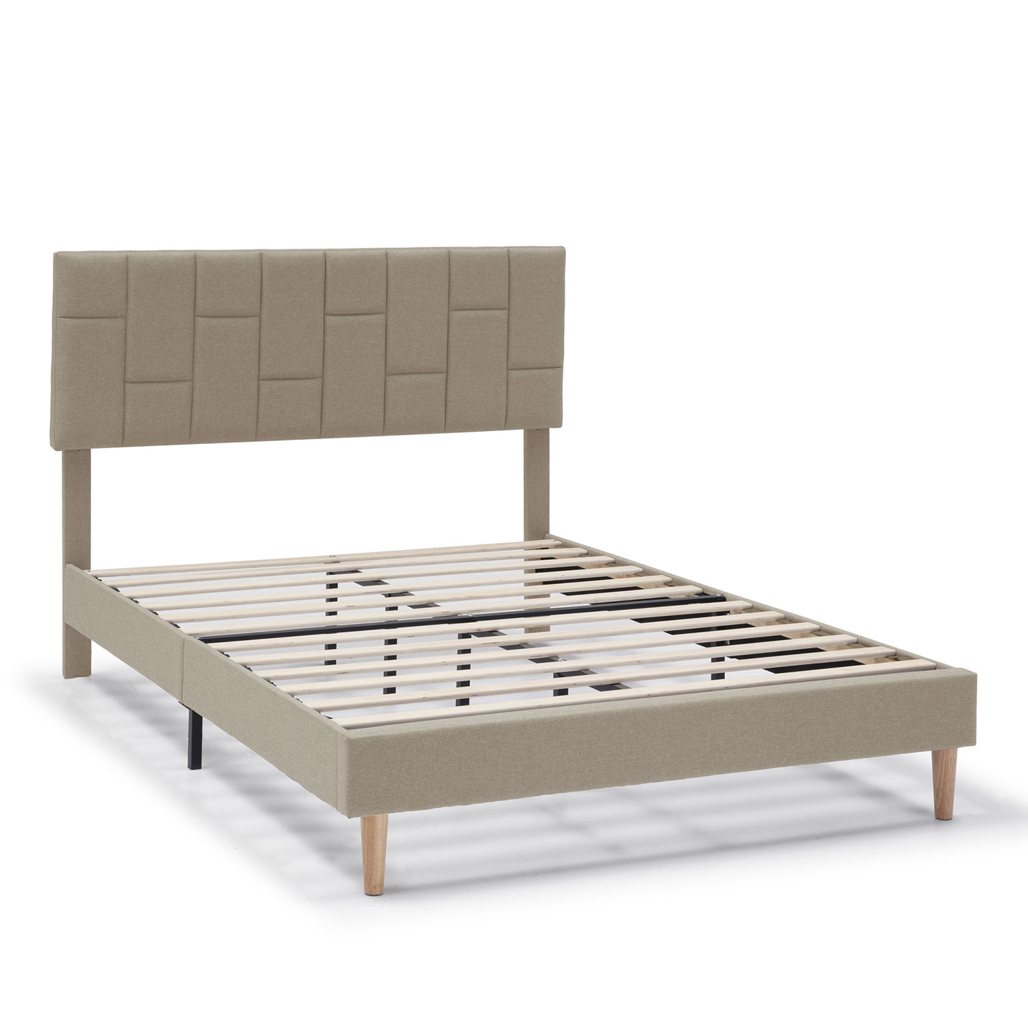 Cama estofada sorni de 30 cm, 90x190 cm, bege