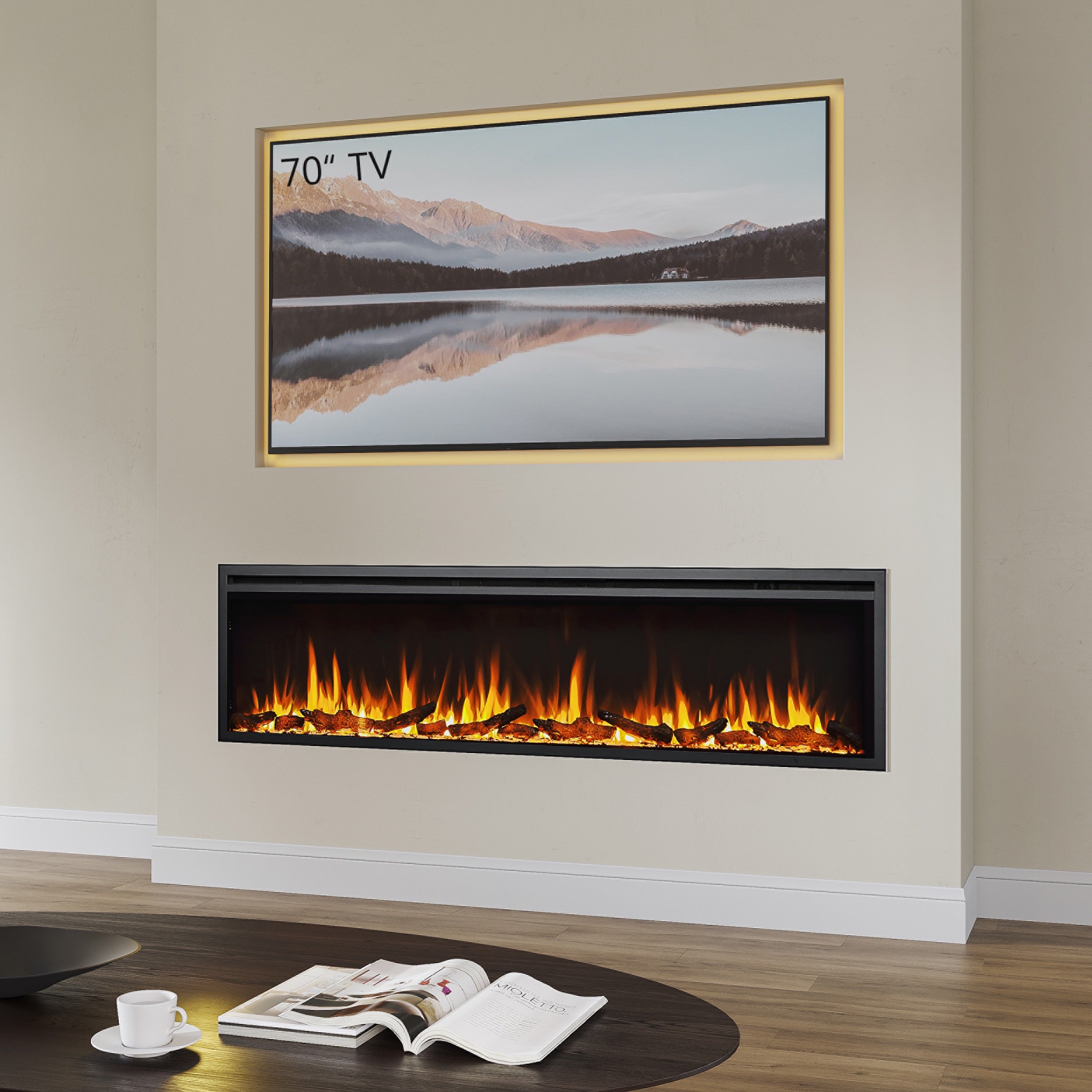 Lareira elétrica BALDERIA Atalanta 72 - embutida, 1500 W - preto