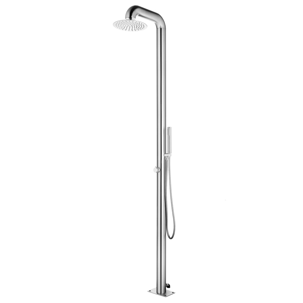 vidaXL chuveiro de jardim em aço inoxidável 225 cm