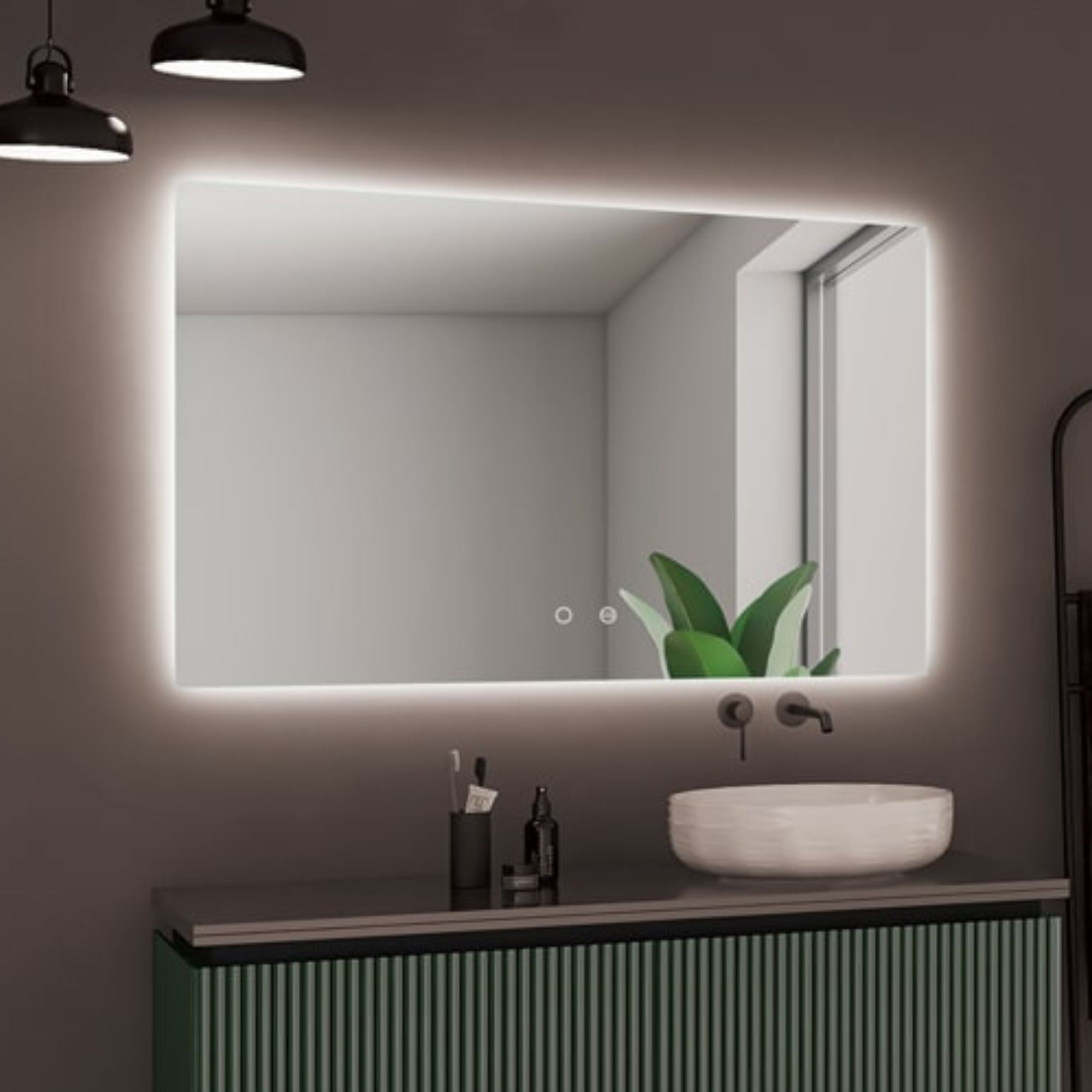 LEDimex-espelho itália 60x80 retroiluminado quadrado LED