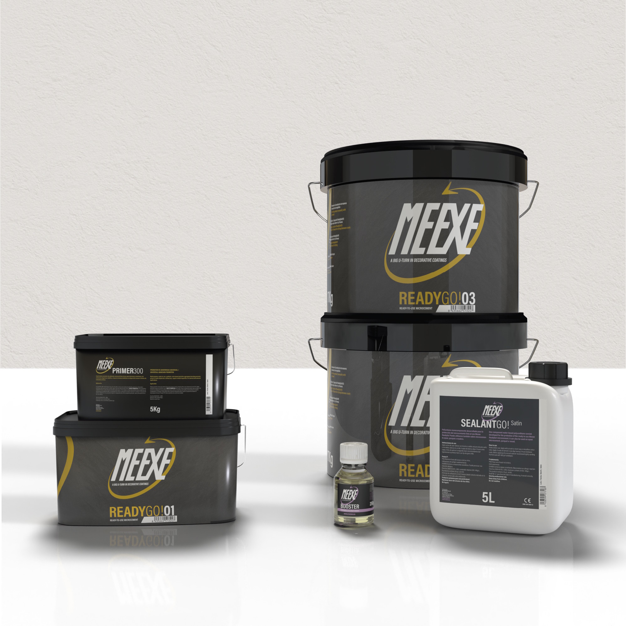 Kit microcemento 20m2 Meexe Ready Go! Blanco Roto Acetinado