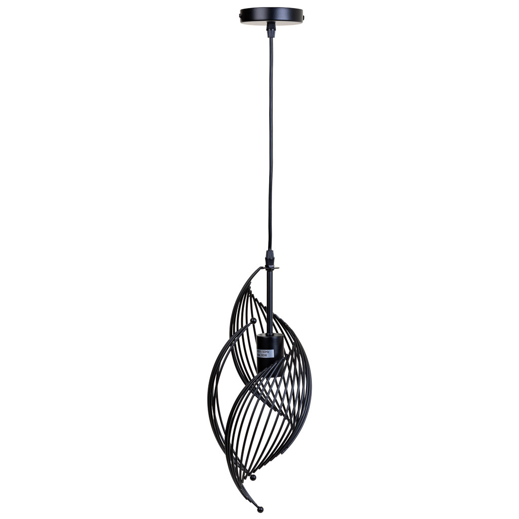 Candeeiro de teto em metal preto 15x15x115