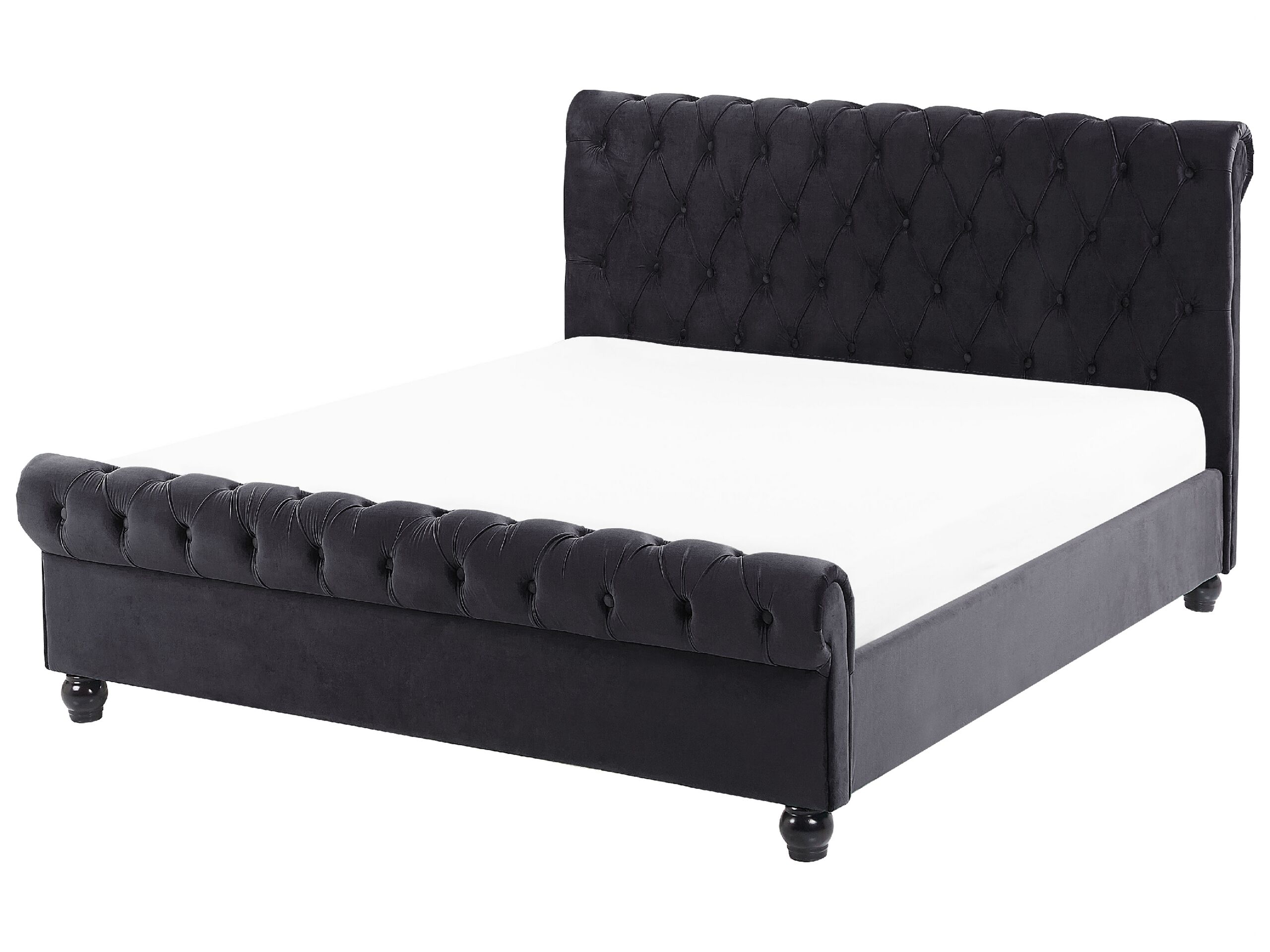 Cama veludo avallon 140 x 200 cm preto