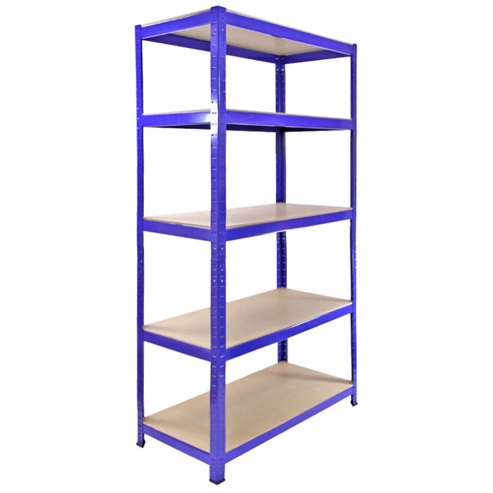 Estante de aço industrial t-rax sem parafusos azul com 90 cm de largura