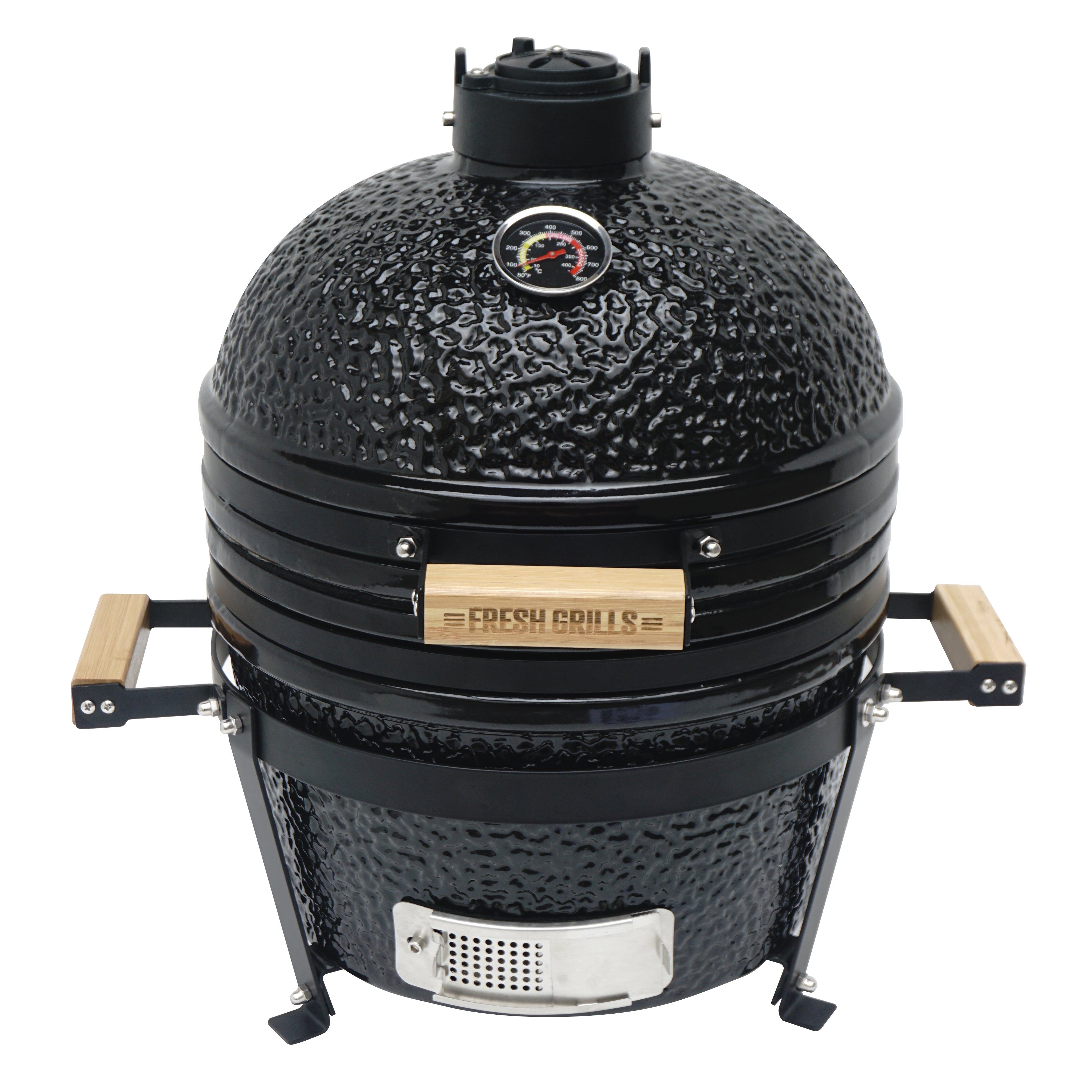 Kamado churrasqueira cerâmica 40.6 cm grelhador com tampa e suporte