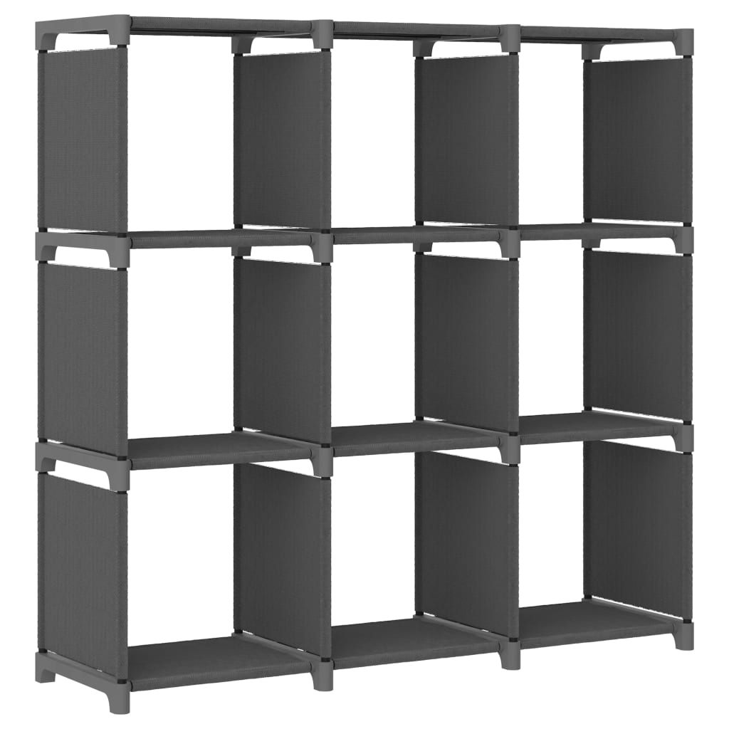 vidaXL estantería de 9 cubos de tela gris 103x30x107,5 cm
