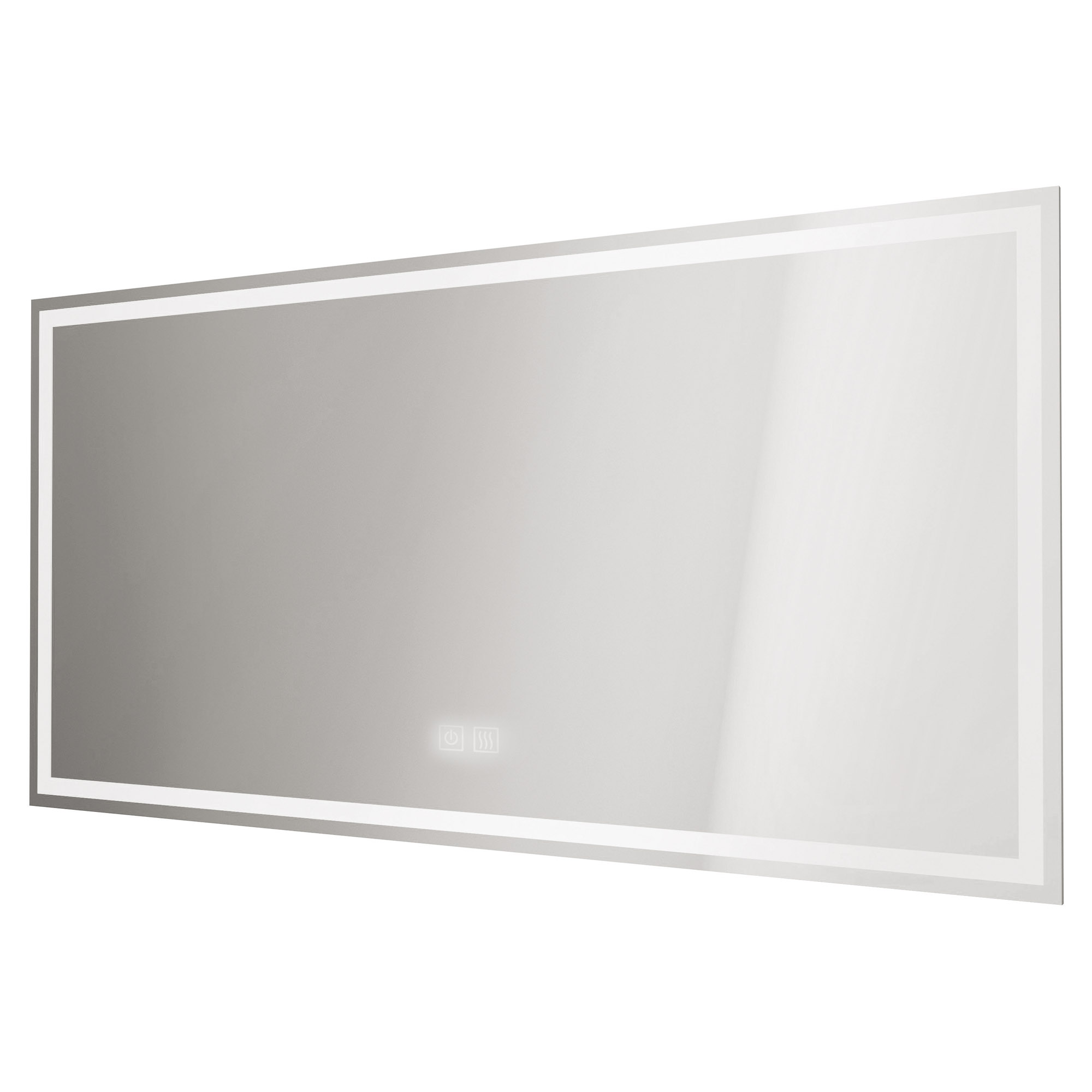Espelho iluminado laura - cantos retangulares - bordas foscas - 120 x 60 cm