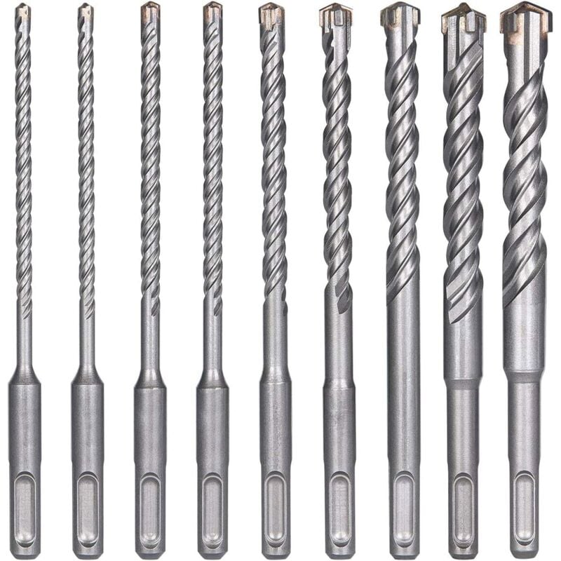 9 brocas concreto SDS-Plus 5-16mm percussão tijolo pedra metal