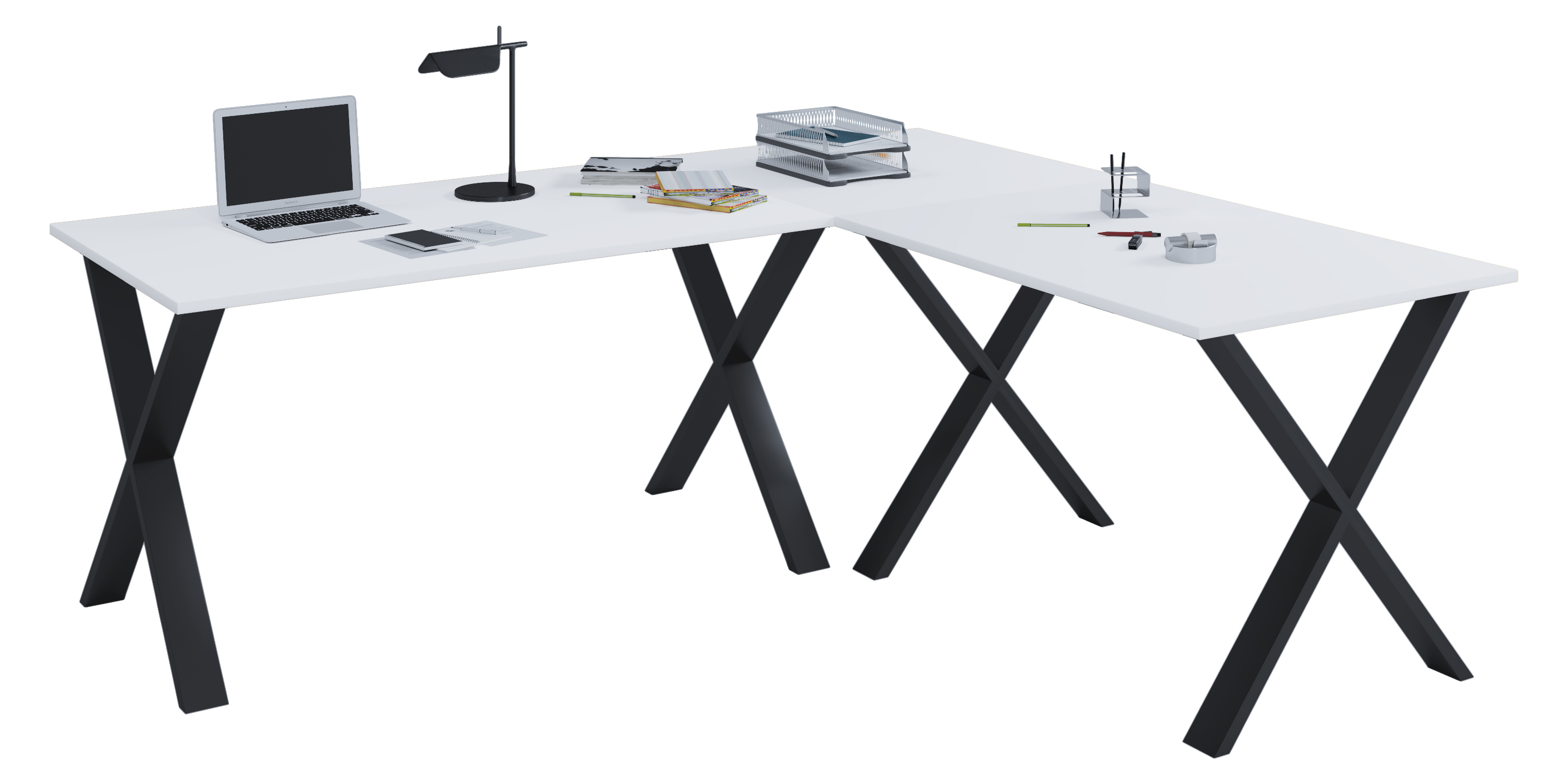 Escritorio lona blanco / roble sonoma al. 76 x an. 220 x p. 160 cm