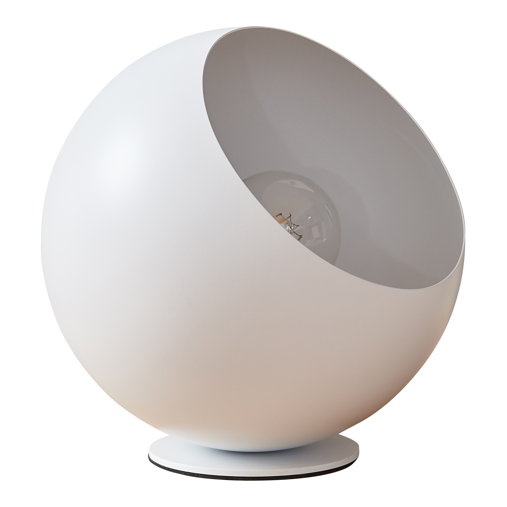Candeeiro de mesa lukkodso 1xE27 abajur esférico metal ø20x20 cm branco