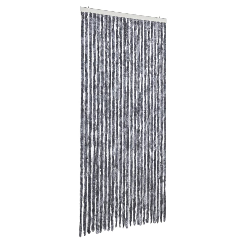 Cortina anti-insetos 100x200 cm chenille prateado