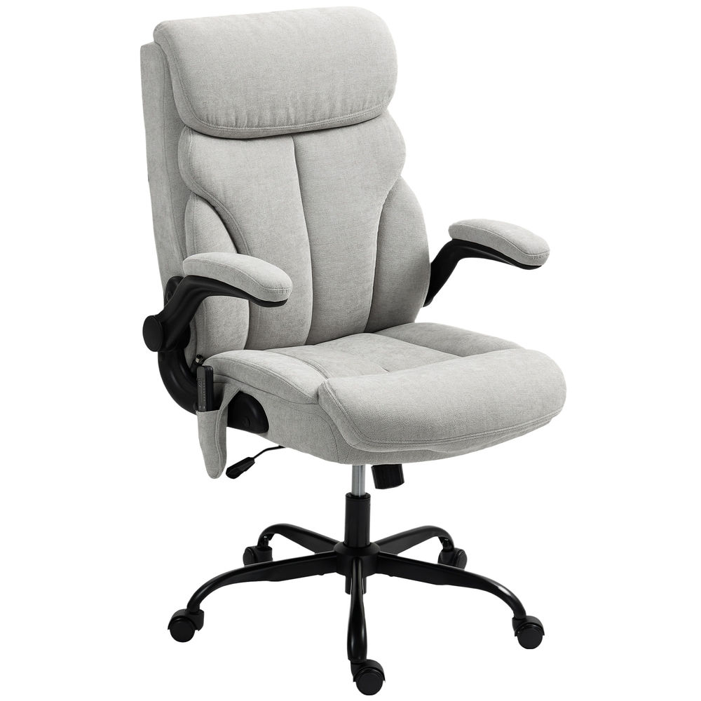 Cadeira de escritório com massagem poliéster e aço color gris
