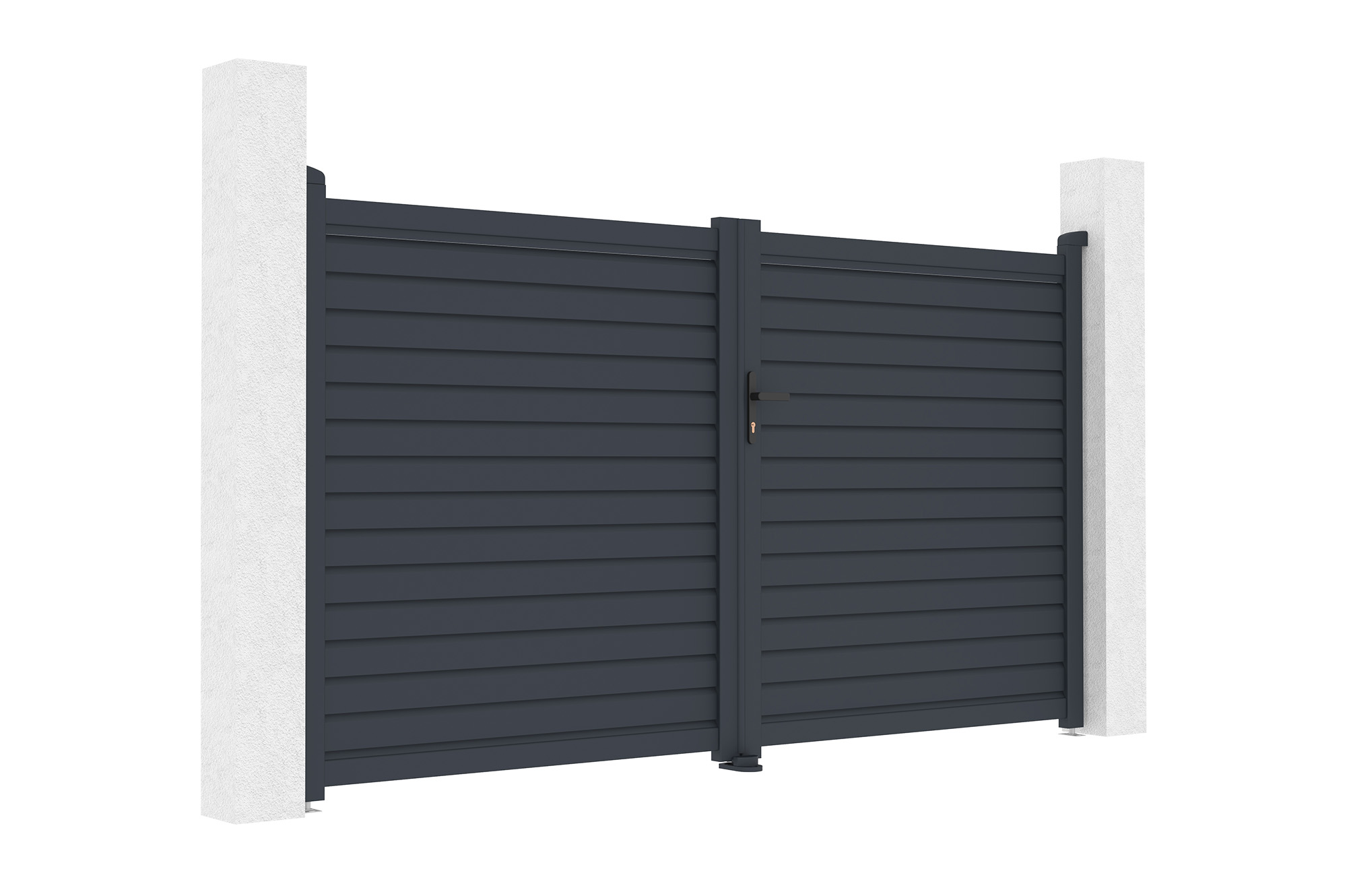 Portão de abrir calancia 3m alt.160cm alumínio cinza + motor