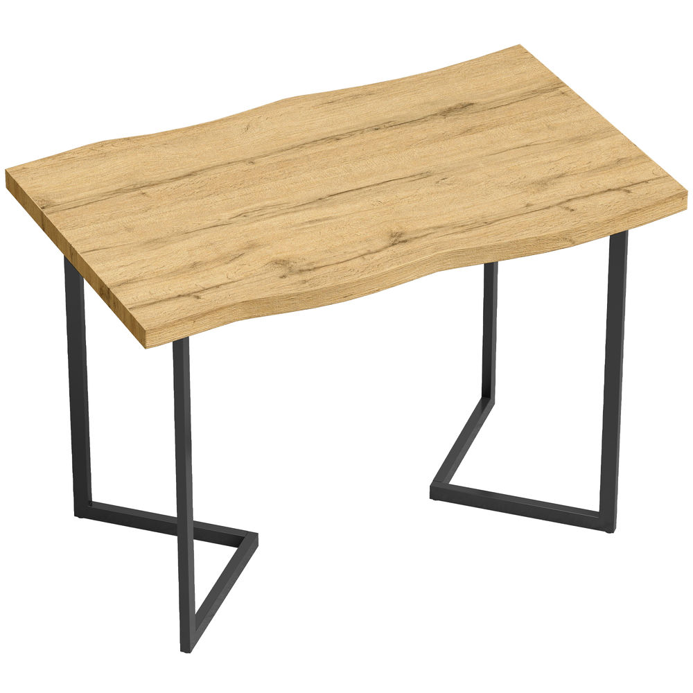 Mesa de jantar 110x67x75,5 cm mdf, metal color marrón Homcom, casa - mesas