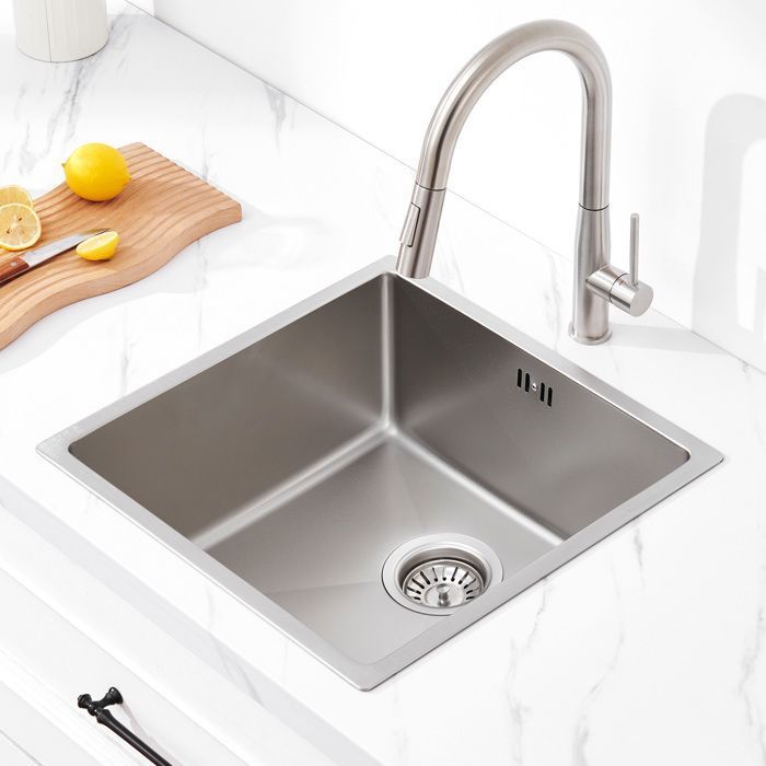 Pia de cozinha - aço inox - 44x44x20cm - 1 cuba - sistema de drenagem - ant