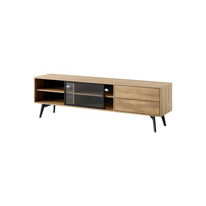 Móvel tv moderno - carvalho barroco dourado - 2 gavetas 180x54x39 cm