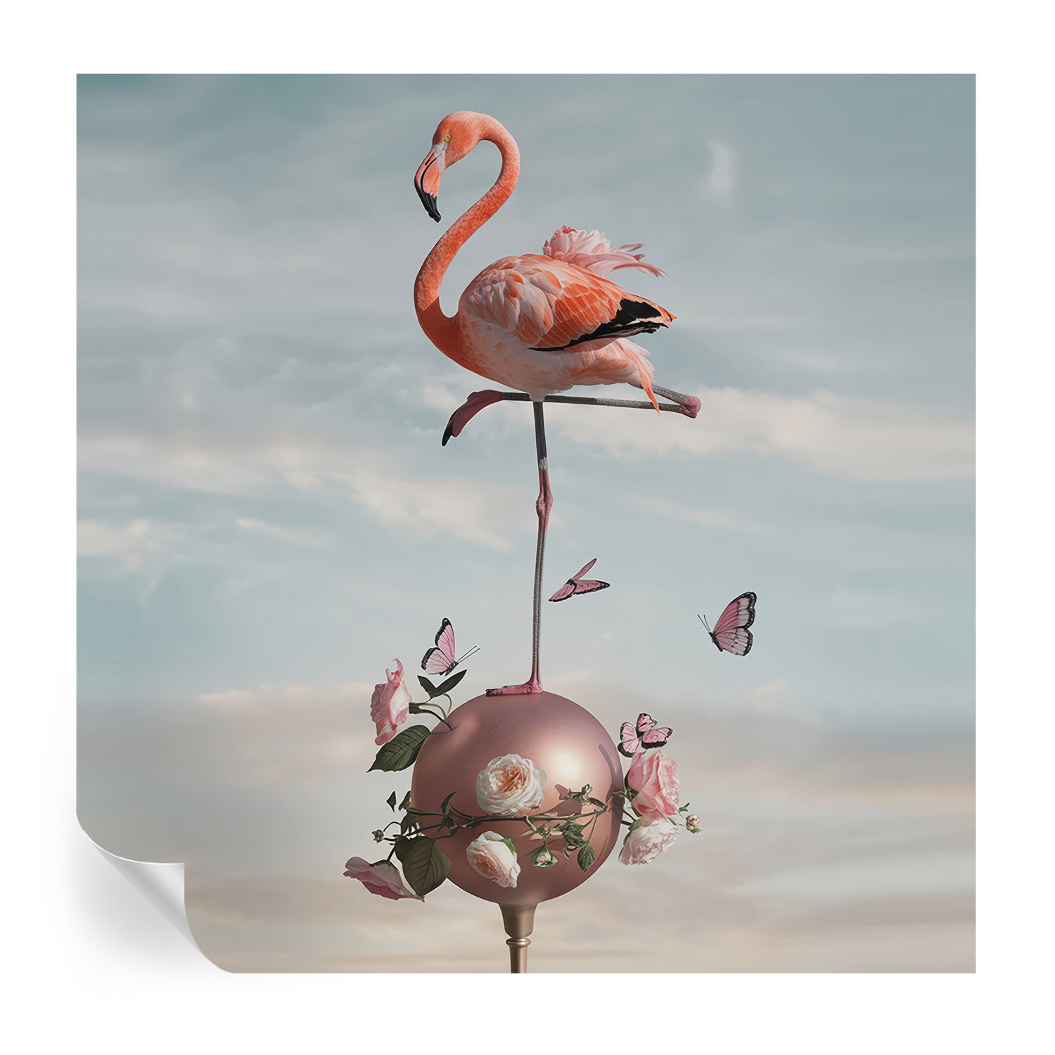 Papel de parede vinílico flamingo elegante 250x250 tulup