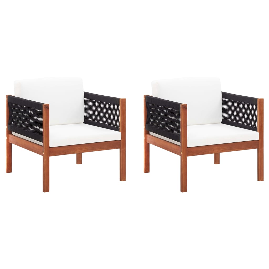 vidaXL sillas de jardín 2 unidades madera maciza de acacia
