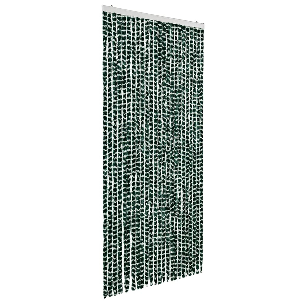 Cortina anti-insetos 100x220 cm chenille verde e branco