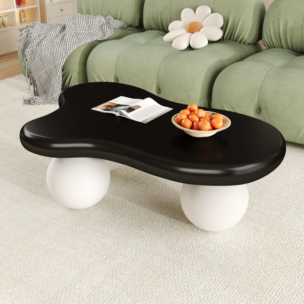 Mesa de centro com LED mdf preto e branco 32x95x62,5cm