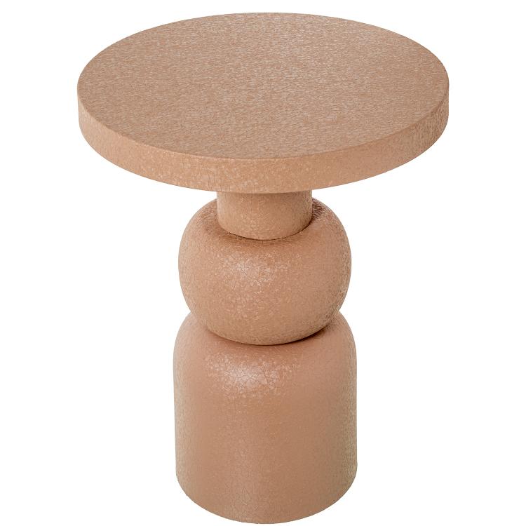 Mesa de metal com acabamento rosa fosco