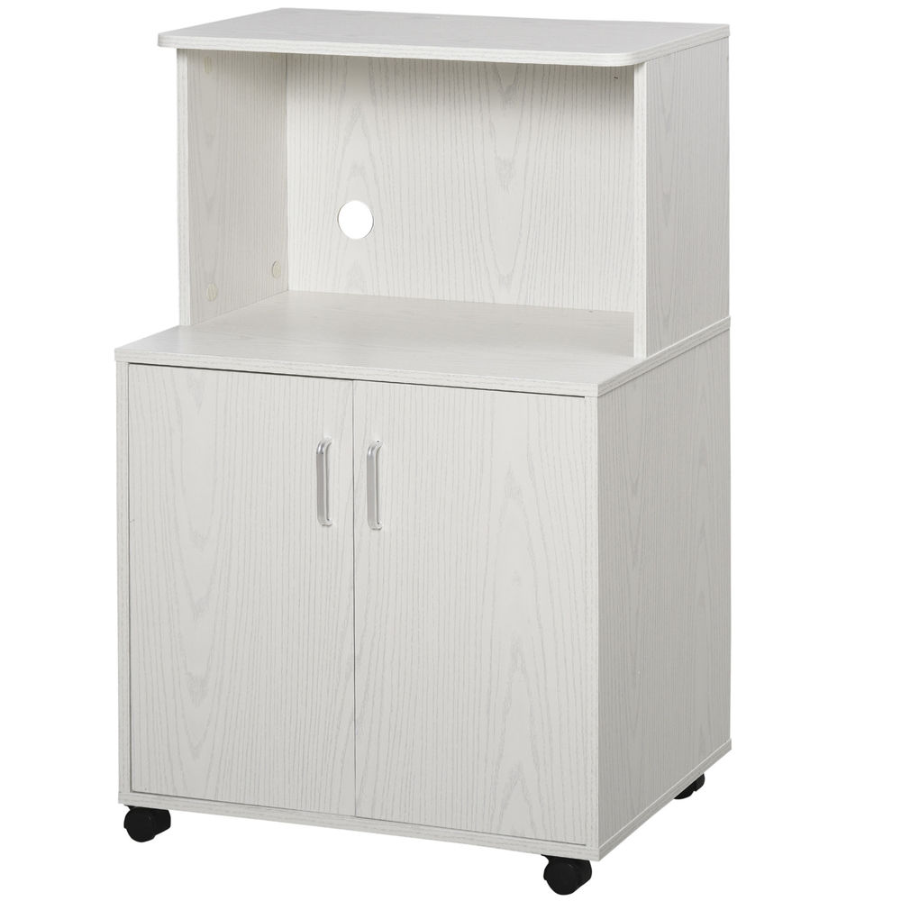 Armárior auxiliar para microonda 60,4x40,3x97 cm color blanco Homcom
