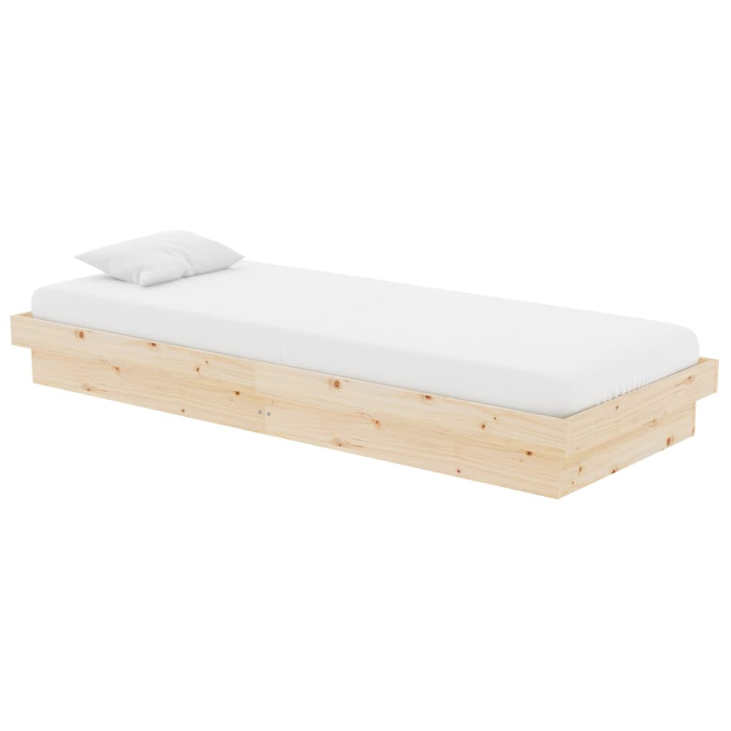 vidaXL estructura de cama individual pequeña sin colchón madera maciza