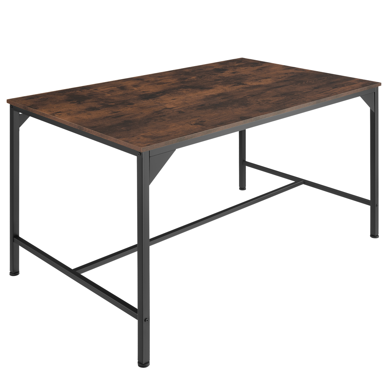 Mesa de comedor 120x75x75cm, madeira industrial oscura, rústica