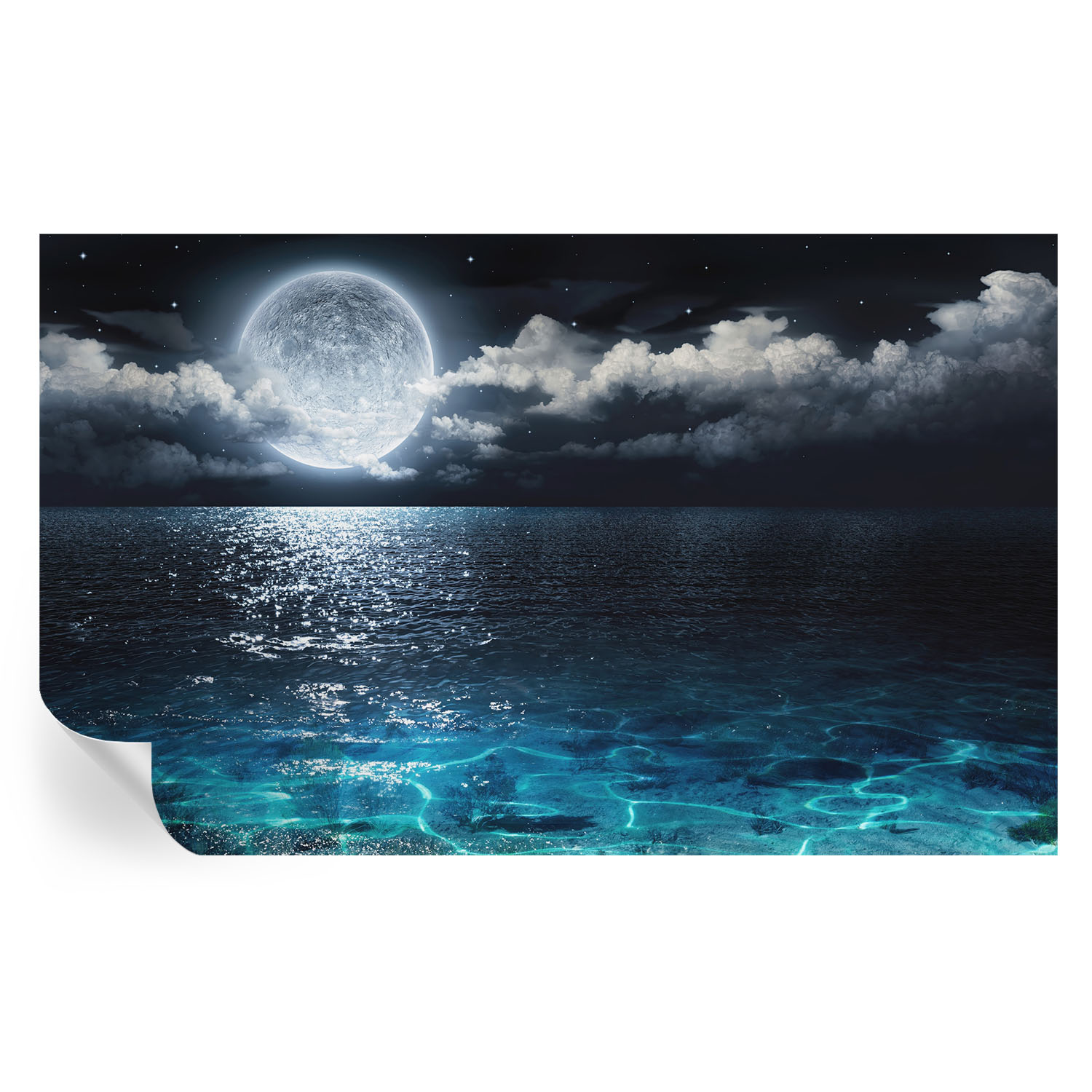 Papel de parede adesivo mar noturno 416x254 tulup