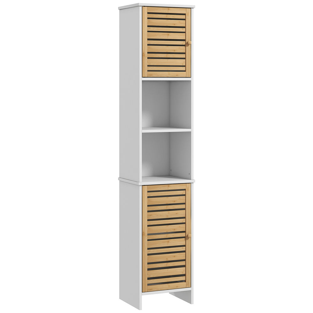 Coluna casa de banho 35x30x170 cm mdf e bambu color blanco Homcom