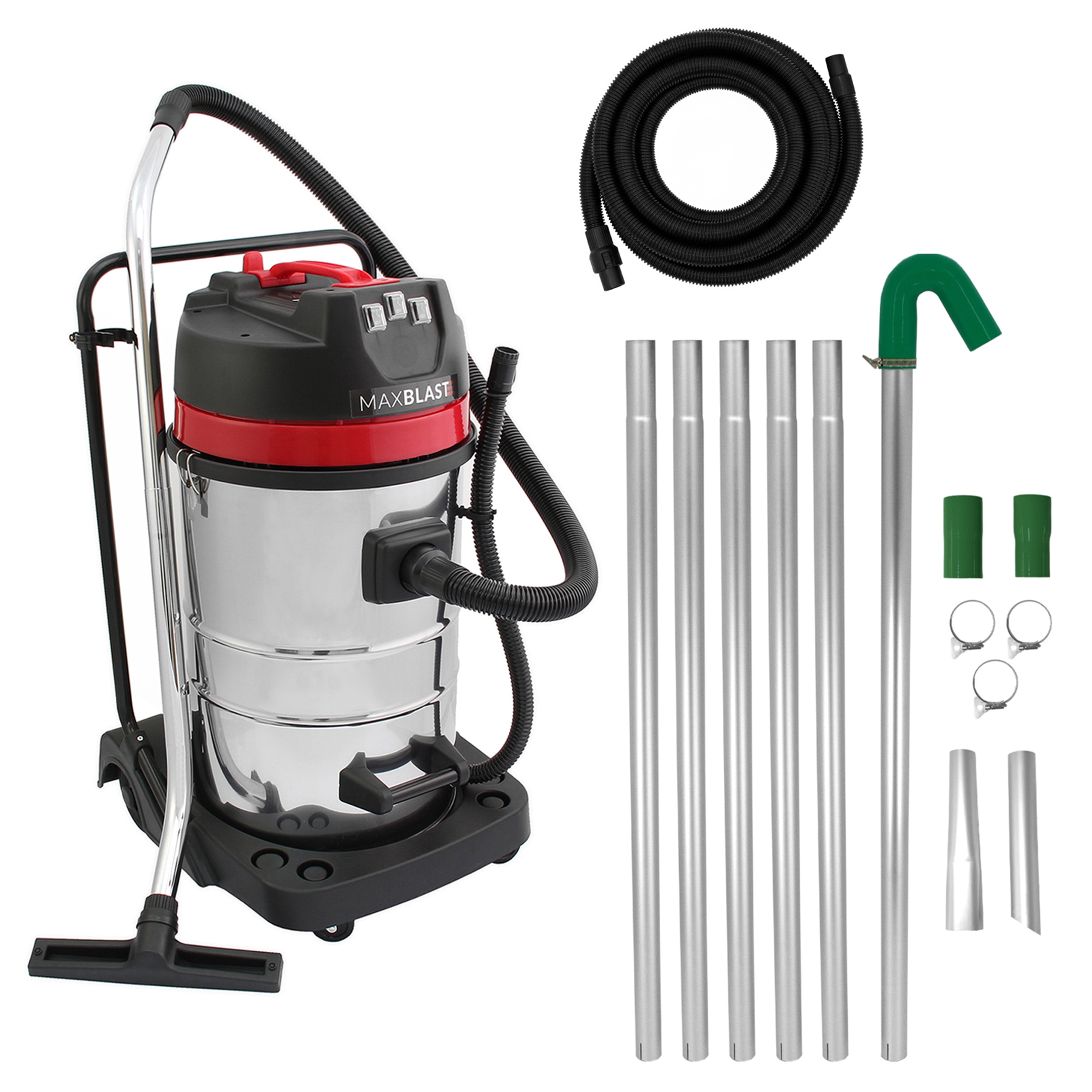 Aspirador húmido e seco de 80l (mangueira de 5 m) & extensões de vácuo para