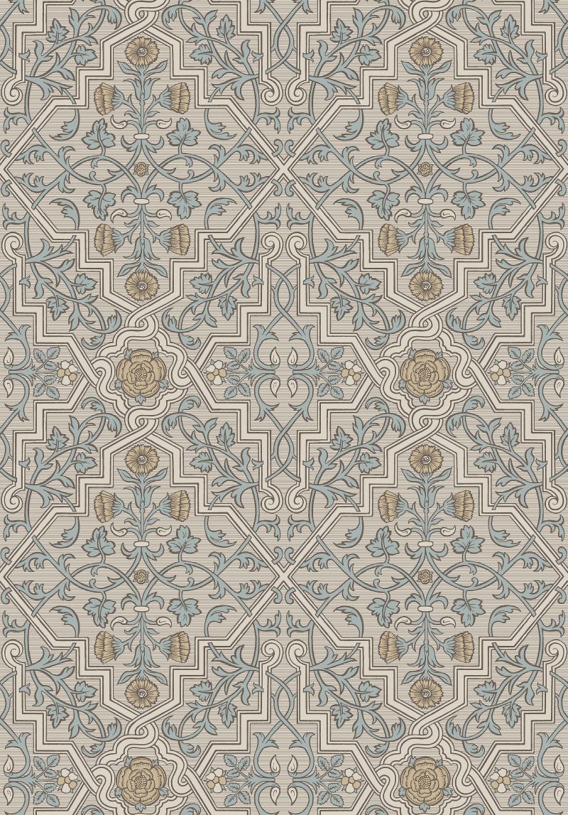 Borastapeter papel de parede flores vintage cervina,brancoeazul