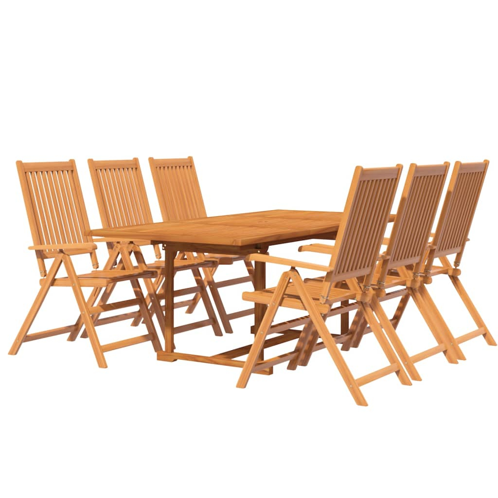 vidaXL juego de comedor de jardín 7 piezas madera maciza de acacia 150-200