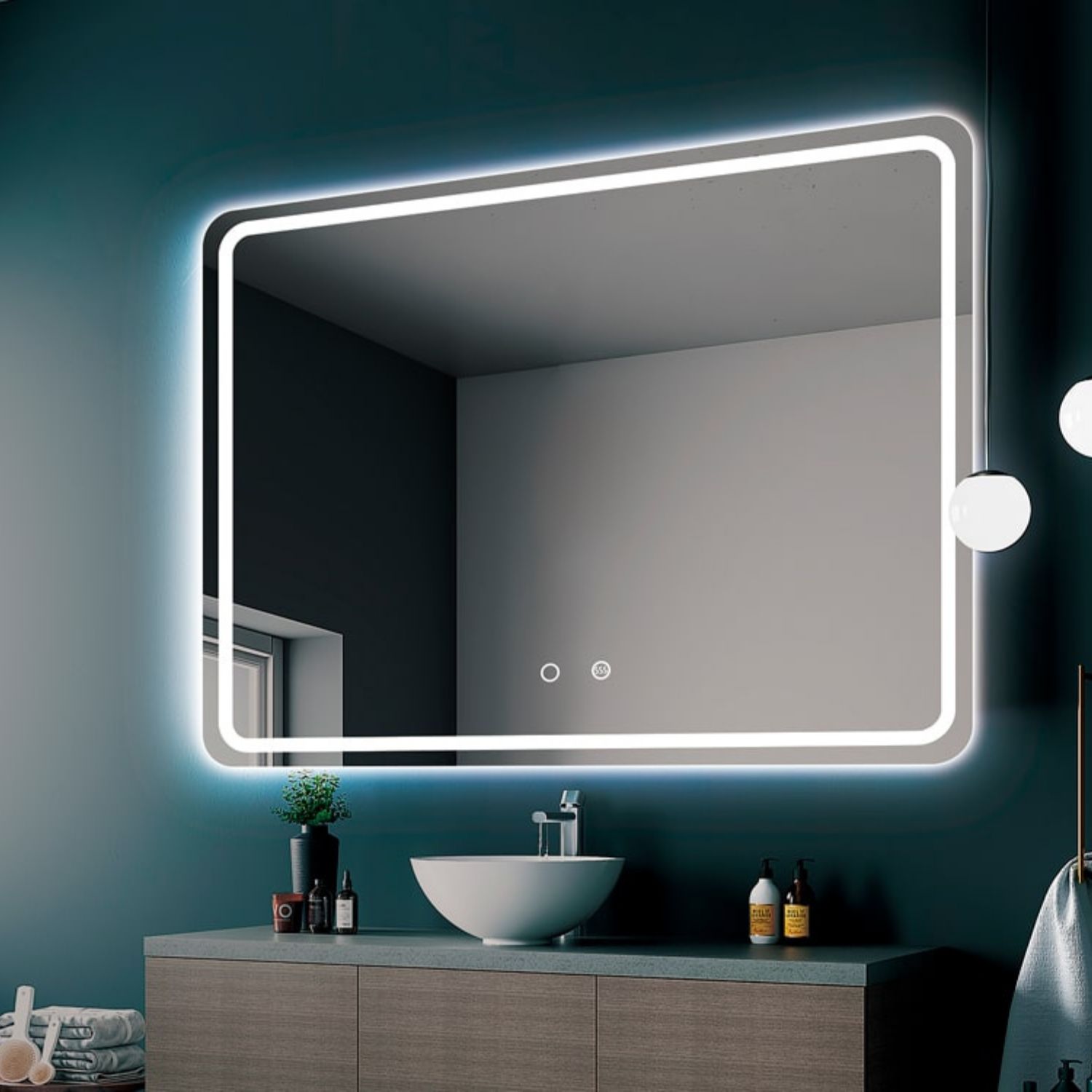 LEDimex-espelho austria 70x80 LED cantos arredondados