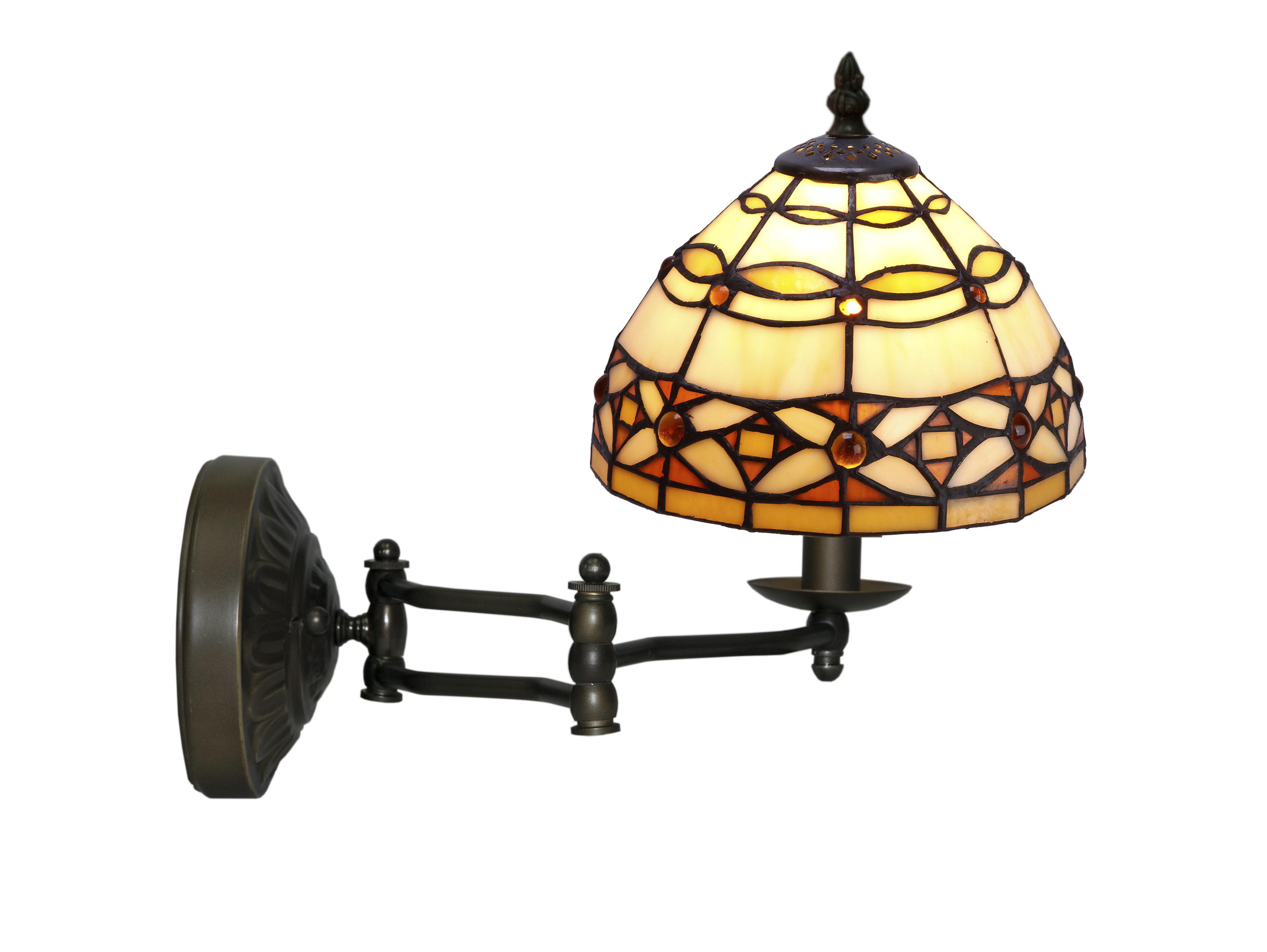 Aplique tiffany braço articulado, 20 cm de ø, série marfim