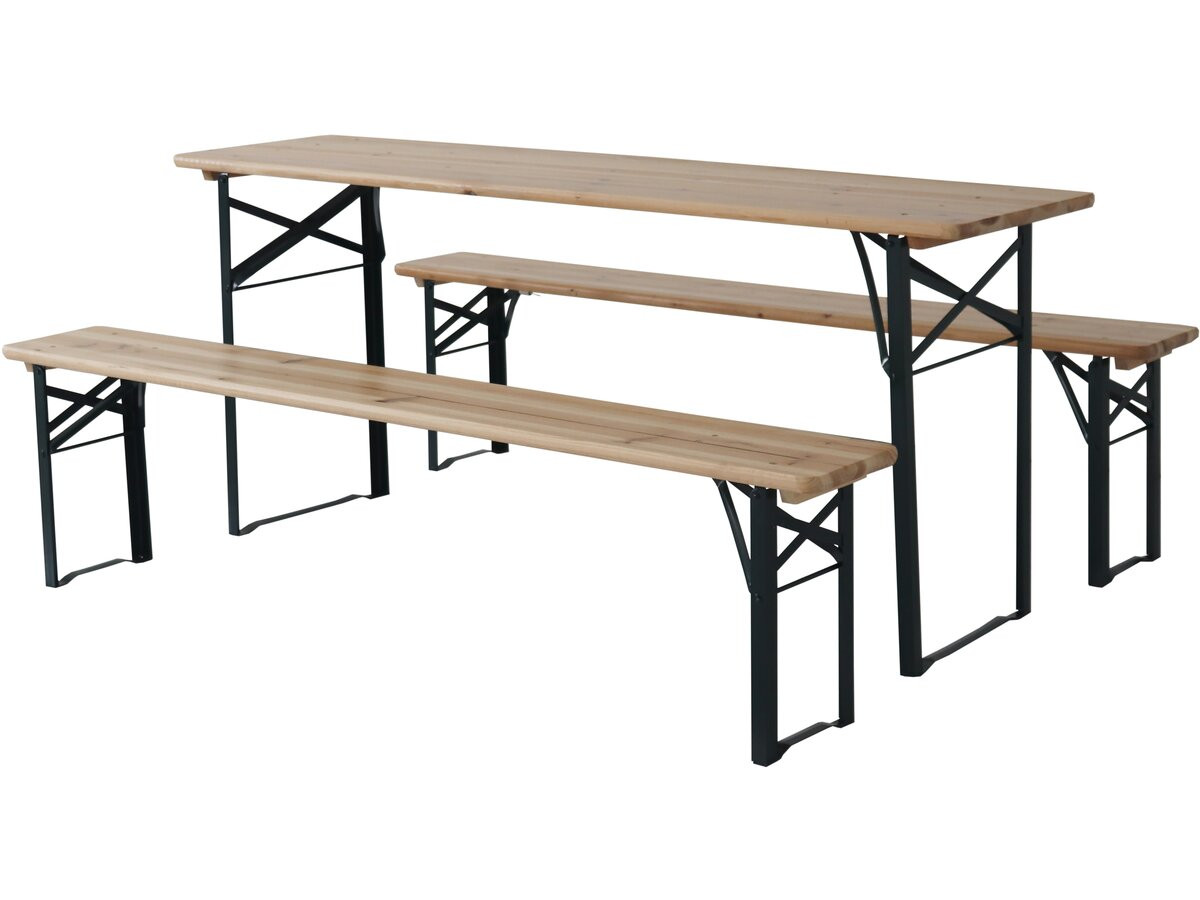 Mesa dobrável de jardim brasserie com 2 bancos "lisboa" - 176 x 46 x 75 cm