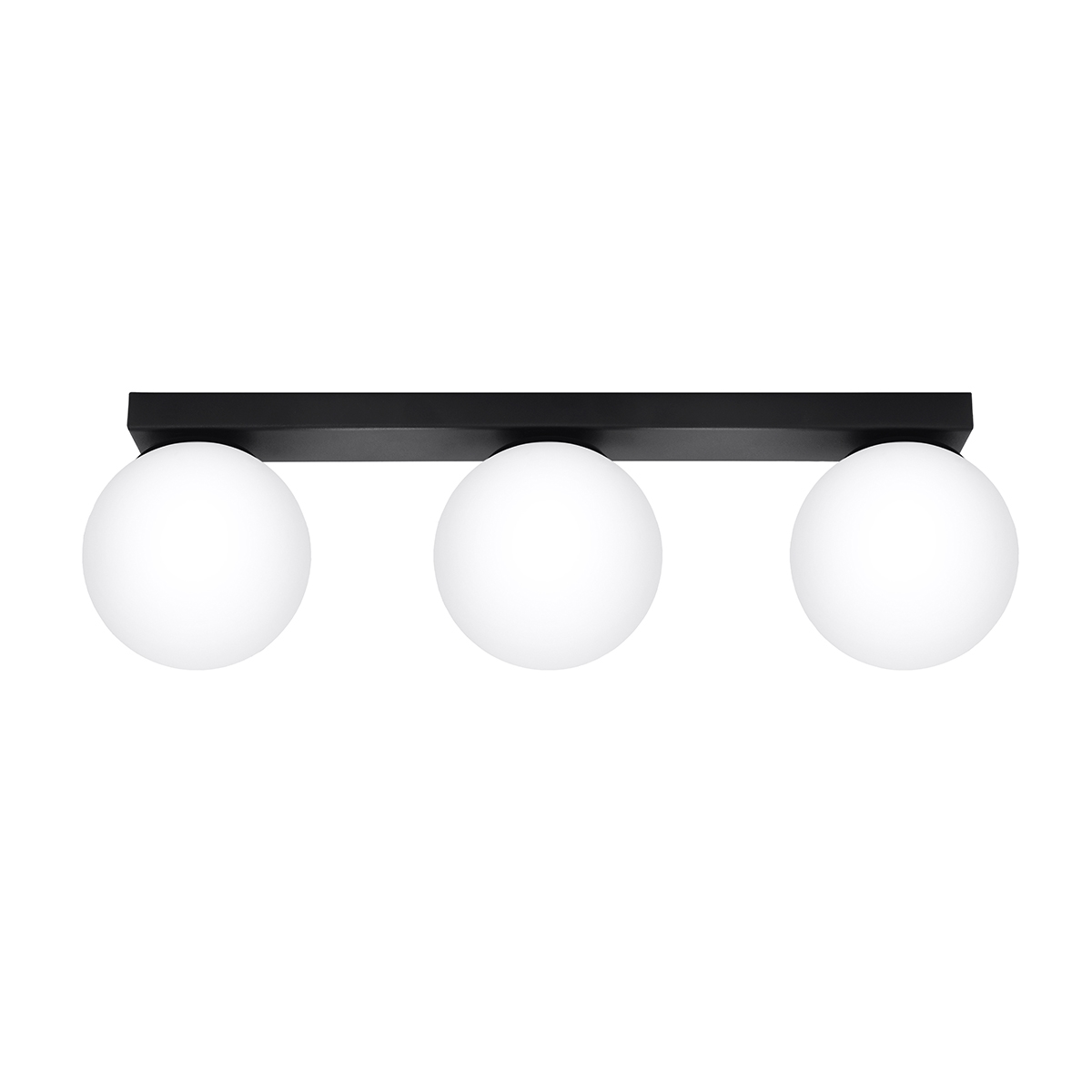 Lámpara de techo yoli 3 negro acero/vidrio 50x14.5x12cm