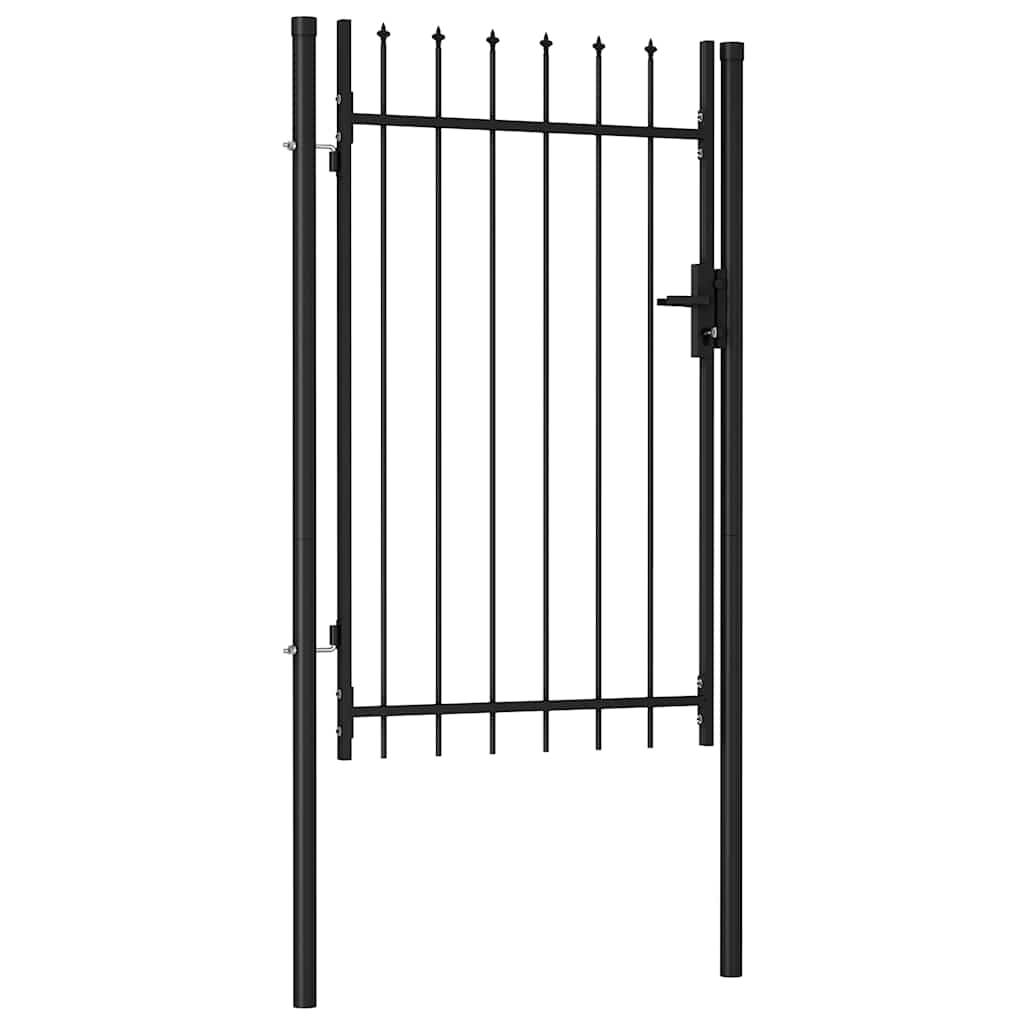 Portão de vedação individual topo em espeto aço 1x1,5m preto