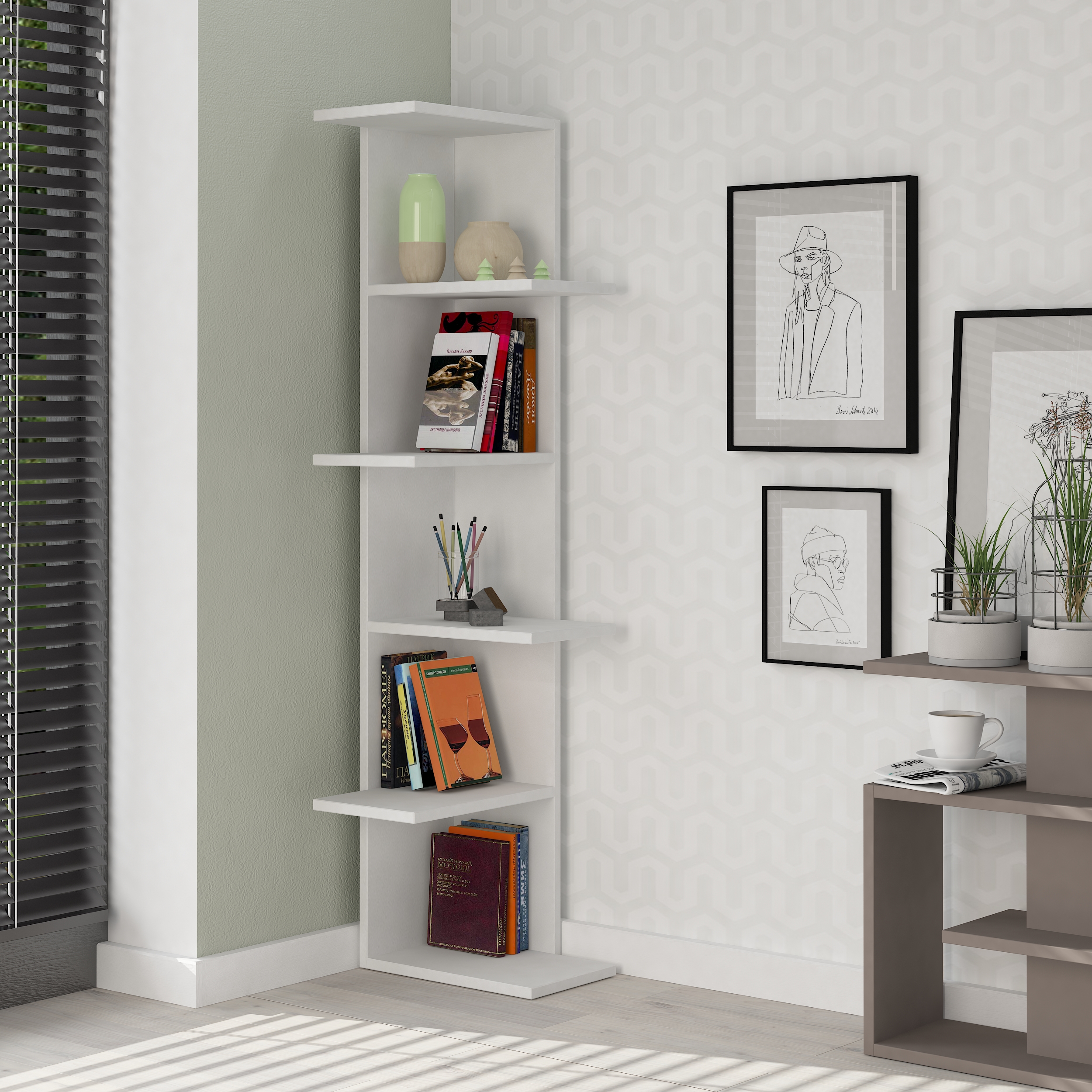 Estanteria 5h - 141x37x24 blanco