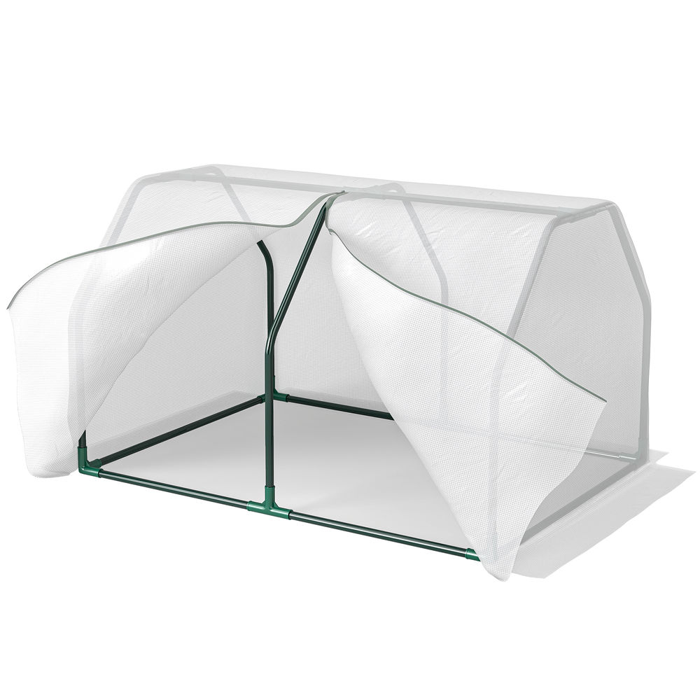 Estufa de jardim 99x71x60 cm aço e pe color blanco Outsunny