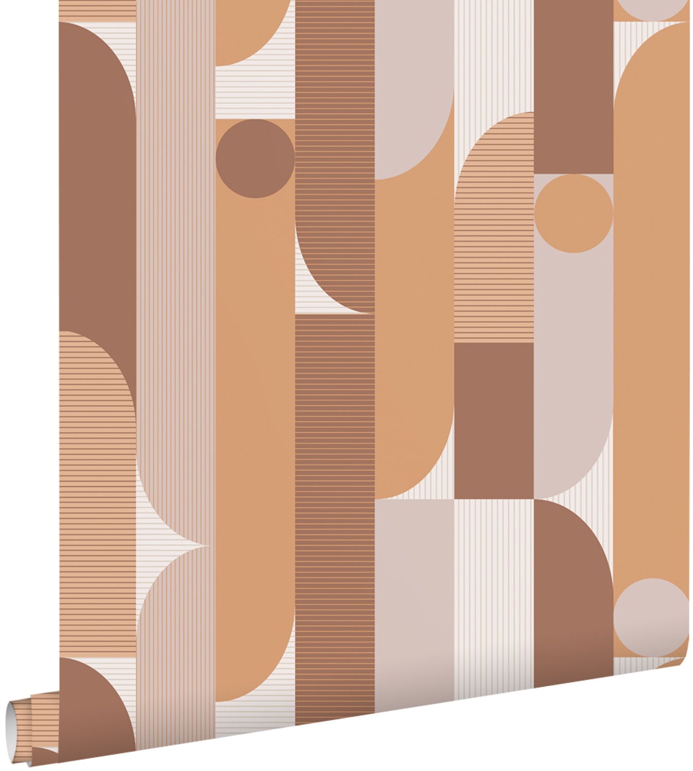 Estahome papel de parede formas geométricas castanho claro 50 x 900 cm
