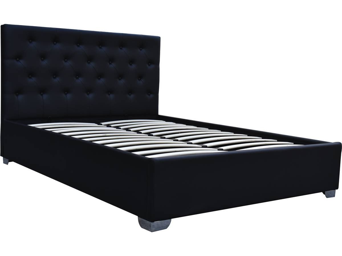 Cama de casal com baú "tino" - 160 × 200 cm - preto